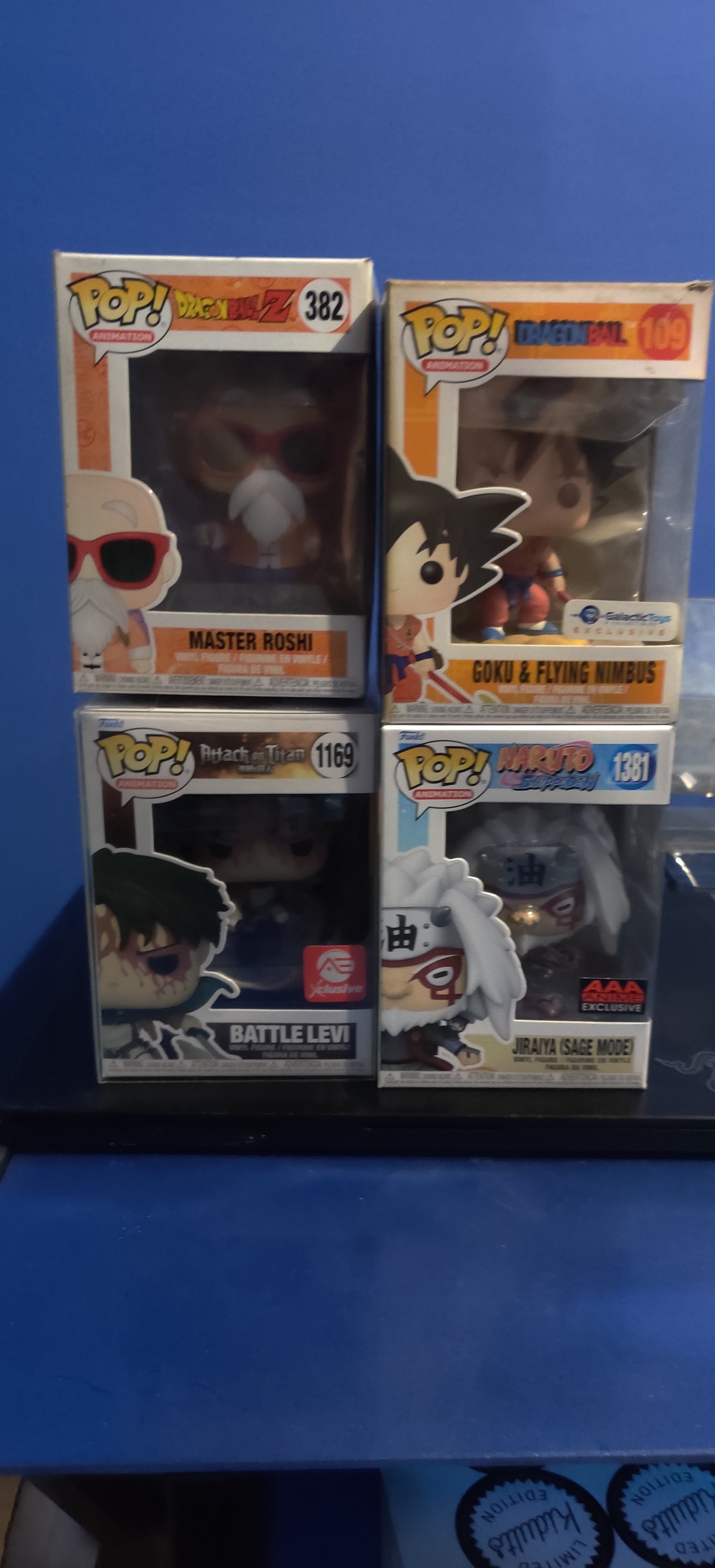 Funkos - Ivan, Levi, Goku, Jiraya, roshi