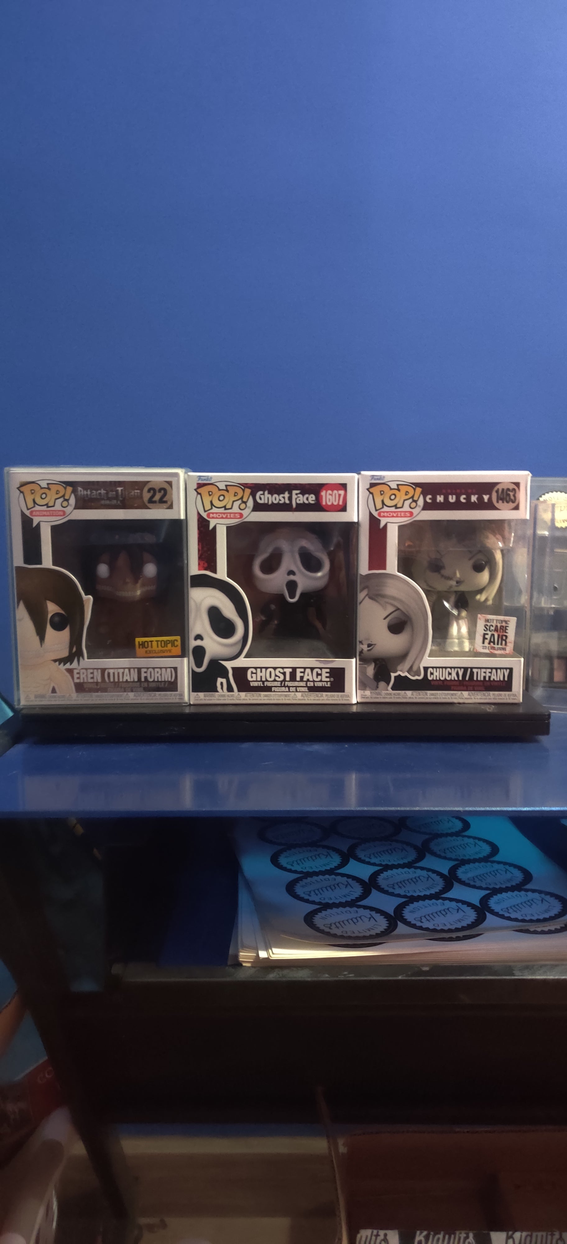 Funkos - Ivan ghostface, Eren titan, Chucky tiffany