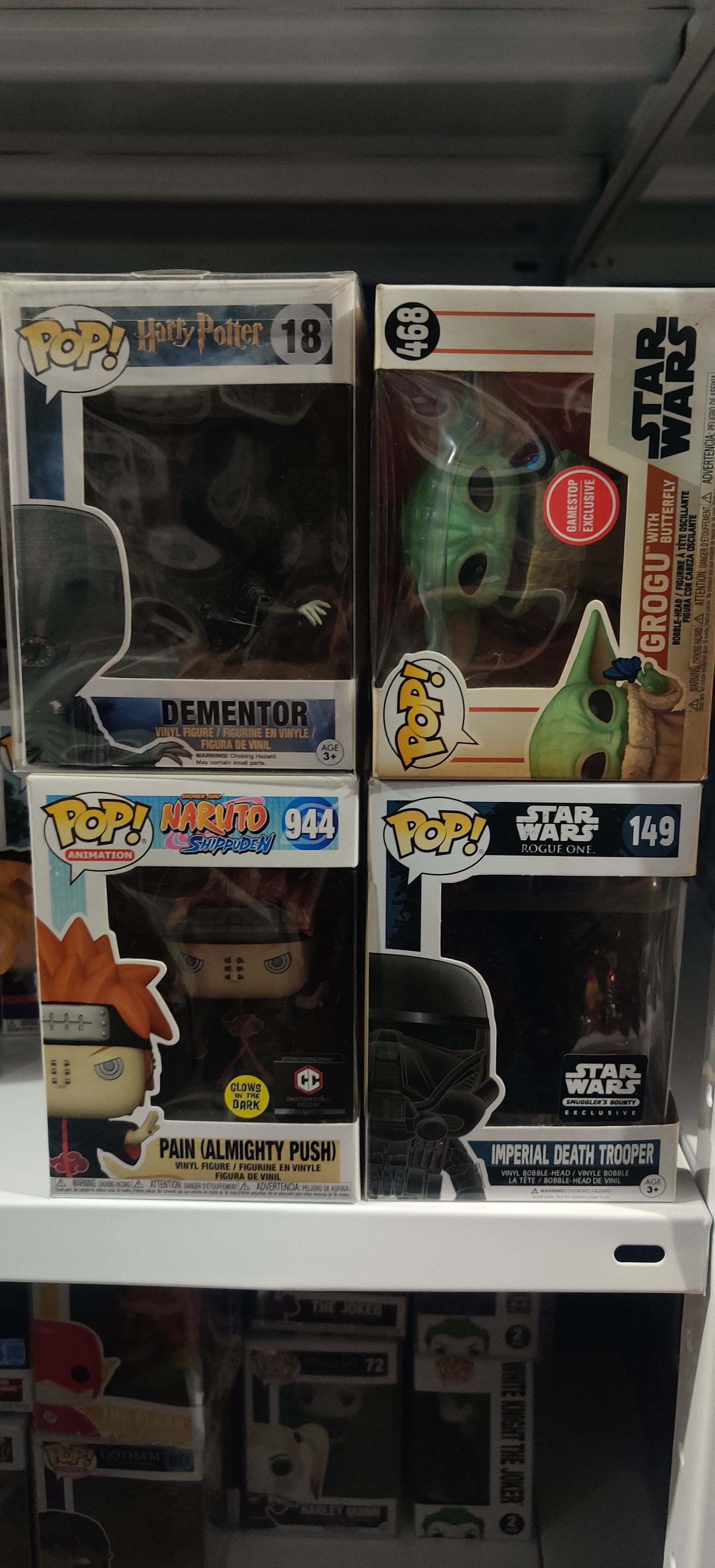 Funkos - irving, pain, dementor, impérial y grogu quemados!